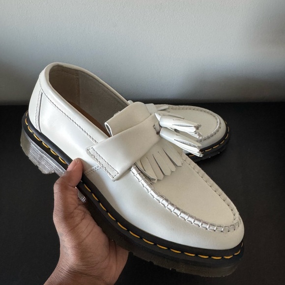Dr. Martens Shoes - Dr. Martens White Adrian Loafers